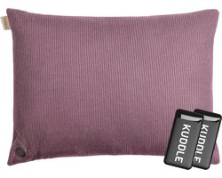 Kuddle Warmtekussen Oplaadbaar - Gebreid 'Old Pink' 45x60cm - Draadloos & Elektrisch - Inclusief 2 Powerbanks