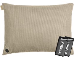 Kuddle Warmtekussen Oplaadbaar - Gebreid 'Sand Beige' 45x60cm - Draadloos & Elektrisch - Inclusief 2 Powerbanks