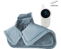 Lexorion Therma - Heating Pad - Verwarmingskussen voor Nek, Schouders & Rug - 43x58 cm - 9 Warmtestanden & 4 Timerinstellingen - Wasbaar Flanel - Weighted Design - Spierpijn & Rugpijn Verlichting - Cadeau voor Mannen & Vrouwen