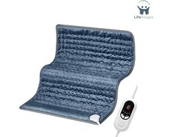 LifeStages - Warmtekussen Oplaadbaar - Elektrisch Verwarmingskussen Met 6 Warmtestanden En Automatische Uitschakeling - Snelle Verwarming En Machinewas - Verwarmde Deken Voor Rug/Nek/Schouder/Buikverlichting