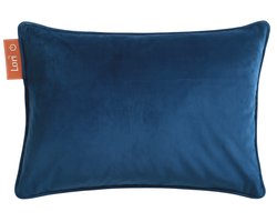 Lori® Warmtekussen - Elektrisch & Oplaadbaar - 45x60 cm - Draadloos & Infrarood - Rug, Nek & Schouder - Blauw Velvet - Incl. Powerbank