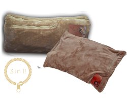 Nikki.Amsterdam | The.Wrap | Taupe | Bruin | Beige | Draadloos | Incl. 10.000 mAh Powerbank | Infrarood | Warmtekussen | 3 functies | Nekkussen | Handwarmer | Zitkussen | Lendenkussen | Lendenrol | Kruik | Gebruiksduur: tot 14 uur