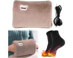 Oplaadbare Elektrische Warmwaterkruik met Zachte Voering en Verwarmde Sokken