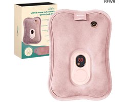 RFWR® Oplaadbare Elektrische Warmtekruik - Digitale Display - Draadloze Warmwaterkruik voor Baby's en Volwassenen