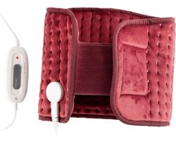 Sanitas SHK 42 Elektrisch Warmtekussen - Warmteband voor buik en rug - 6 Warmtestanden - Snelle opwarming - Automatische uitschakeling - Verstelbare band - Machinewasbaar tot 30 °C - Rood