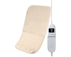 Seranova Elektrisch Warmtekussen - Inclusief Hoes - Rug/ Voeten/ Nek/ Schouders/ Buik - Heating Pad - Verwarmingskussen - 60x30cm - Crème Beige