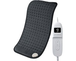 Seranova Elektrisch Warmtekussen voor Rug, Voeten, Nek, Schouders, Buik - Heating Pad - Verwarmingskussen - Wasmachine - 40x30cm - Donkergrijs