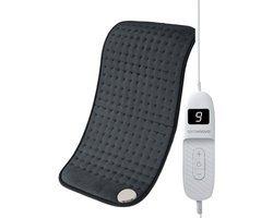 Seranova Elektrisch Warmtekussen voor Rug, Voeten, Nek, Schouders, Buik - Heating Pad - Verwarmingskussen - Wasmachine - 60x30cm - Donkergrijs