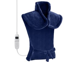 Seranova Verzwaard Elektrisch Warmtekussen voor Rug, Schouders en Nek - Heating Pad - Verwarmingskussen - 1.3KG - 100w - Blauw