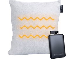 Silvergear Warmtekussen Elektrisch & Draadloos - Warmte Kussen met Accu - Nek & Schouders 45x45 - Grijs