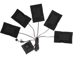 USB Elektrische Verwarmingspads Set (5-in-1) met 3 Warmtestanden - Waterdicht & Verstelbaar