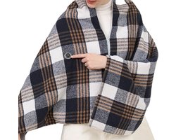 USB-verwarmde elektrische deken - Warmtekussen Nek - warmtedeken - Elektrische verwarmde sjaal - Elektrische Deken en Poncho - 3 Warmteniveaus - Dames en Heren - 143 x 72 cm