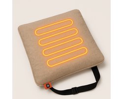 Verwarmd stoelkussen - Warmtekussen - Stoelverwarming Outdoor heated pillow - 40x40 cm - 100% polyester