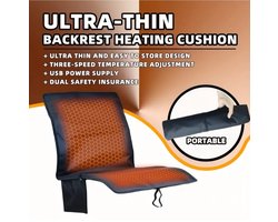 Verwarmd Zitkussen USB – Draagbaar Warmtekussen met 3 Warmtestanden, Ideaal voor Auto, Camping & Buitenactiviteiten