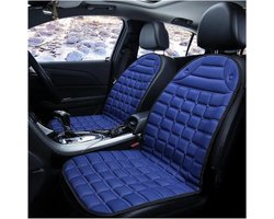 Verwarmde Autostoelhoezen - Stoelverwarming Kussens - Comfortabel Rijden - Snelle Verwarming - 97 x 48 cm - Blauw