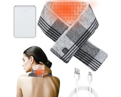 Verwarmde Sjaal voor Mannen en Vrouwen - Ne warmer Pad 5000 mAh voor Nek- en Schouderpijn, Drie Temperatuurinstellingen, Snelle Verwarming, Perfecte Cadeaus voor Kerst en Thanksgiving