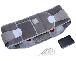 Verwarmende Lendenband, Vibrerende Verwarmende Massageband met Automatisch Uitschakelen, 3 Massagewijzen en 3 Verwarmingsniveaus, voor Mannen/Vrouwen