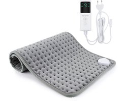 Verwarmingskussen - Elektrische deken - Verwarmingskussen - 58*29 cm - 9 temperatuurinstellingen - 4 timerinstellingen - Machinewasbaar - Warm in de winter - Geschikt voor kantoren, slaapkamers en woonkamers - Grijs