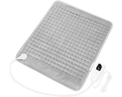 Verwarmingskussen, elektrische verwarmingskussens voor rug, vochtig verwarmingskussen voor schouders en knieën, warmtekussen voor armen en benen, Valentijnsdagcadeaus - automatische uitschakeling (lichtgrijs, 20'' × 24' Europese standaardstekker)