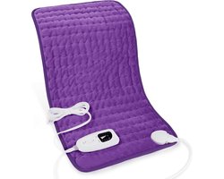 Verwarmingskussen, elektrische verwarmingskussens voor rug,vochtig verwarmingskussen voor schouders, droge/vochtige warmte en automatische uitschakeling, verjaardagscadeaus voor mannen (donkerpaars, 61 x 30 cm Europese standaardstekker )