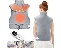 Verwarmingskussen voor rug, nek en schouders met 6 temperatuurstanden - Elektrisch verwarmd kussen voor pijnverlichting