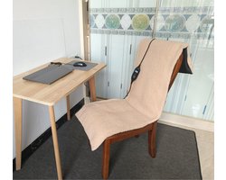 VH Regelbare stoel verwarmer "Vulcano" - Teddy Abrikoos kleur - 40 x 120 cm (100 Watt) - Met LCD controller - 8 warmte standen