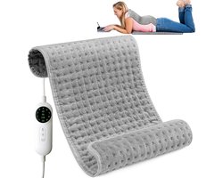 Vivva - Warmtekussen Elektrisch - Verwarmingskussen - Nekverwarmer - Rugverwarmer - 30x60 cm - Grijs - WARMY