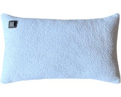 Warmpi® Draadloos Warmtekussen 30x50cm – Incl. 10.000mAh Powerbank – Infrarood Elektrisch Kussen met 3 Warmtestanden – Teddy Lichtblauw – USB & Netstroom – 3m Kabel