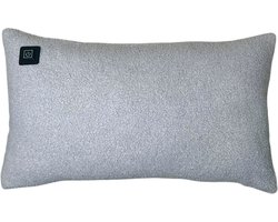 Warmpi® Draadloos Warmtekussen 30x50cm – Incl. 10.000mAh Powerbank – Infrarood Elektrisch Kussen met 3 Warmtestanden – Teddy Lichtgrijs – USB & Netstroom – 3m Kabel