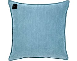Warmpi® Draadloos Warmtekussen incl Warmpi® Powerbank (10.000mah) - Chenille Blauw - Elektrisch Verwarmd sierkussen heeft ook kabel van 3m voor opwarming via stopcontact of USB Poort - 3 standen - Afmeting 45x45cm - oplaadbaar infrarood kussen