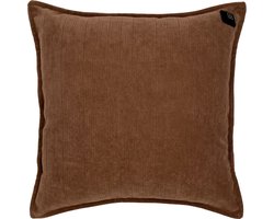 Warmpi® Draadloos Warmtekussen incl Warmpi® Powerbank (10.000mah) - Chenille Bruin - Elektrisch Verwarmd sierkussen heeft ook kabel van 3m voor opwarming via stopcontact of USB Poort - 3 standen - Afmeting 45x45cm - oplaadbaar infrarood kussen