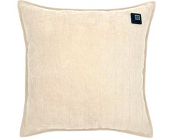 Warmpi® Draadloos Warmtekussen incl Warmpi® Powerbank (10.000mah) - Chenille Off-White - Elektrisch Verwarmd sierkussen heeft ook kabel van 3m voor opwarming via stopcontact of USB Poort - 3 standen - Afmeting 45x45cm - oplaadbaar infrarood kussen