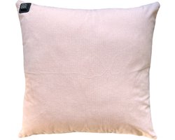 Warmpi® Draadloos Warmtekussen incl. Warmpi® Powerbank (10.000mah) - Rib Zacht Roze - Het elektrisch verwarmde kussen heeft ook kabel van 3m voor opwarming via stopcontact of USB Poort - 3 warmte standen - Afmeting 45x45 cm - Ribfluweel