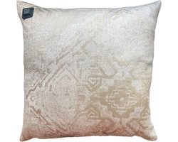 Warmpi® Draadloos Warmtekussen incl. Warmpi® Powerbank (10.000mah) - Sahara - Het elektrisch verwarmde kussen heeft ook kabel van 3m voor opwarming via stopcontact of USB Poort - 3 warmtestanden - 45x45 cm - Combinatie van Linnen en Wol