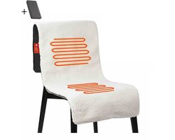 Warmtedeken XL - Draadloos met Powerbank & Adapter - Grote Warmtedeken oplaadbaar - USB Elektrische Deken - Camping, Bank & Bed - Wasbaar - Grijs