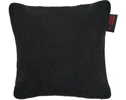 Warmtekussen infrarood oplaadbaar Warmy 40 x 40 cm zwart teddy - magnetische oplaadfunctie - powerbank