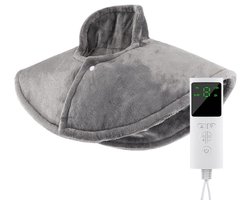 Warmtekussen Nek en Schouder - Warmtekussen Nek Elektrisch - Warmtekussen met Afstandsbediening - Grijs