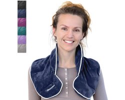 Warmtekussen voor nek en schouders - ideaal voor pijnverlichting en ontspanning - tarwe en lavendel gevuld, magnetron geschikt