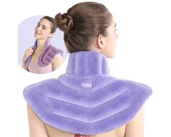 Warmtepad voor Nek en Schouders - Gewogen Wrap voor Pijnverlichting met Aromatherapie en Vochtige Warmte