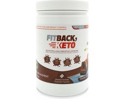 Fitback Keto | Ketogeen Lichaams Gewicht Maaltijdvervanging voor Gewichtcontrole / Vitaminen & Mineralen / Chocoladesmaak 400 gr