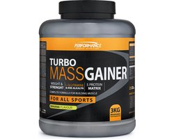 Turbo Mass Gainer (Banana - 3000 gram) - Performance - Weight gainer - Mass gainer - Sportvoeding - 40 shakes