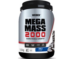 Weider Mega Mass 2000 (1500g) Vanilla - Gewichtstoename - Zonder Creatine