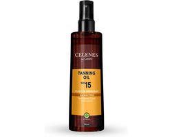 Celenes by Sweden Herbal Bruiningsolie SPF15 - 200ml - Met Cacao, Caroteen & Vitamine E