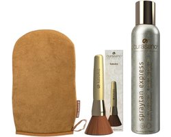 Curasano Spraytan Express Tanning Spray 200 ml + Kabukiz + Tanning Handschoen