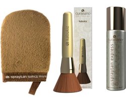 Curasano Spraytan Express Tanning Spray 50 ml + Kabukiz + Tanning Handschoen mini