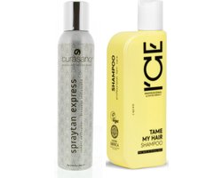 CURASANO Spraytan, Tanning Spray, 200ml + Bio / Vegan Tame My Hair Shampoo