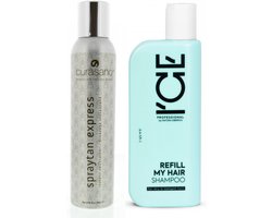 CURASANO Spraytan, Tanning Spray, 200ml + Vegan / Bio Refill My Shampoo