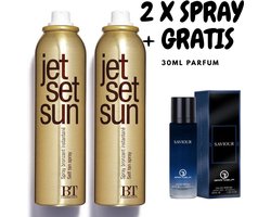 JET SET SUN Instant Bronzer 2 x 150ml + GRANDEUR Saviour Intense 30ml – Zelfbruiner Spray – Tanning Mist – Bruiningsspray voor Lichaam