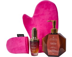 SolaVita Zelfbruiner Luxe Set | Lotion 200 ml + Drops 30 ml + Handschoenen | Natuurlijke Bruine Teint | Vitamine E