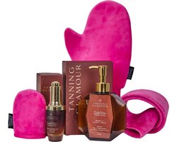 SolaVita Zelfbruiner Totaal Set | Lotion 200 ml + Drops 30 ml + Handschoenen + Rugband | Vitamine E